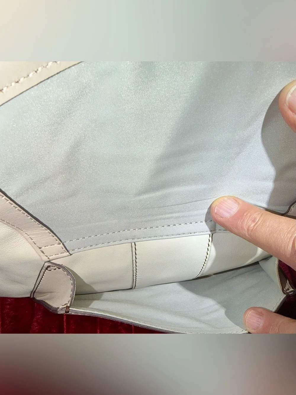 Cole Haan Cream Leather Shoulder Bag with Gold Hardware